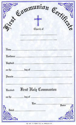 First Holy Communion Certificate-OA180