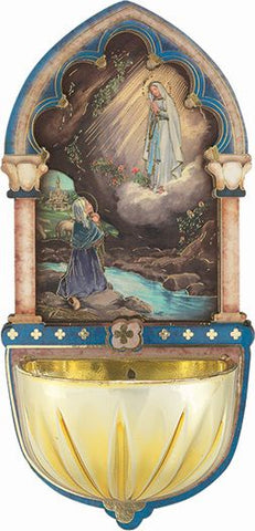 Our Lady of Lourdes Holy Water Font-TA1928-210