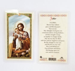 St. Joseph Laminated Holy Card Father Prayer - WSHC9353E