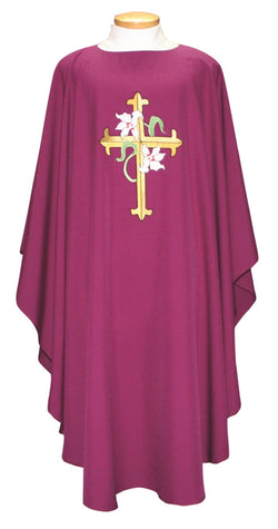 Chasuble with Cross & Flowers - SL2025