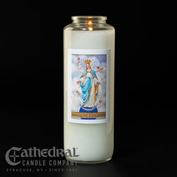 Patron Saint Glass 6 Day Candles - Immaculate Conception - GG2119