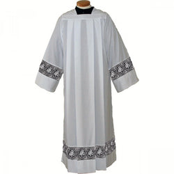 SL4215B Kodel/Cotton Surplice Priest Alb with Alpha Omega Lace