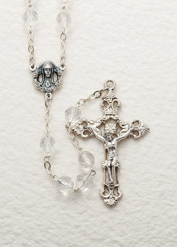 15-Decade Rosary Clear Beads - LA26140