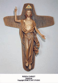 Risen Christ - 3/4 Relief plus cross - HD28062B