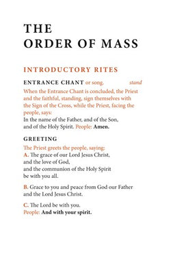 The Order of Mass Hymnal Insert - NN3378