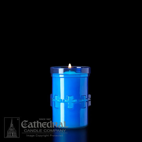 3-Day Blue Raised Cross Candle - UM790-52