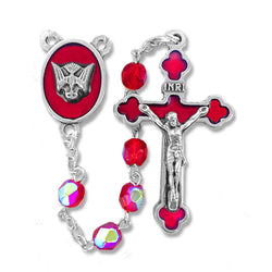 Red Confirmation Rosary - WOSR3993JC