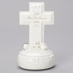 7" Music Box God Bless Porcelain - LI40053