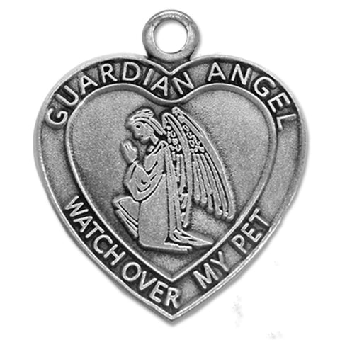 1-1/2 Inch Pewter Guardian Angel Pet Medal - WOSB4103