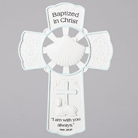Boy Baptism Wall Cross - LI42698