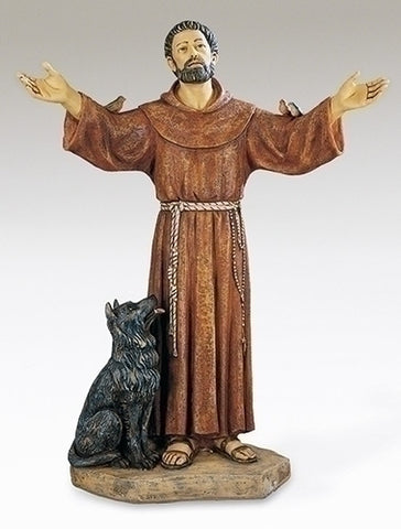 St Francis with wolf Statue 40"- LI43147