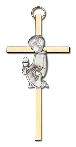 Engravable Communion Boy Cross Gold - FN4430SG