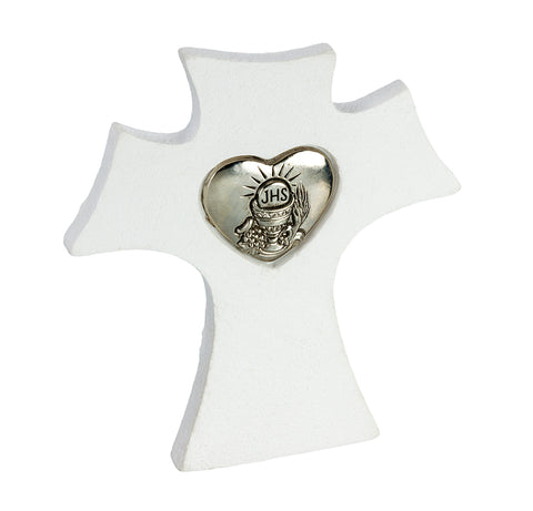 Communion Cross cake topper with silver insert - TA5989