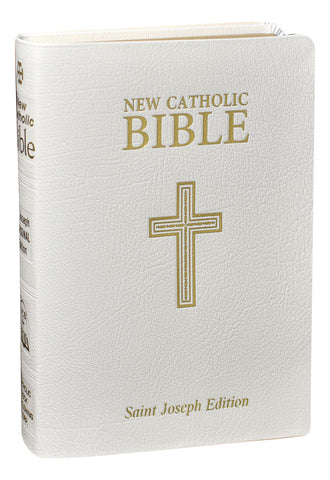 St. Joseph New Catholic Bible Bonded Leather White - GF60813W