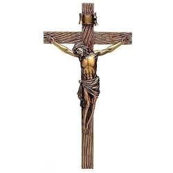 Antique gold crucifix on cross  20" - LI62143