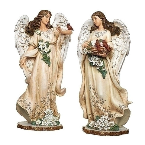 Wood Carved Angels with Cardinals - LI633347