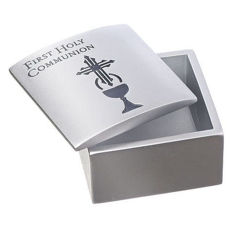 Brushed Grey Communion Keepsake Box - LI63699
