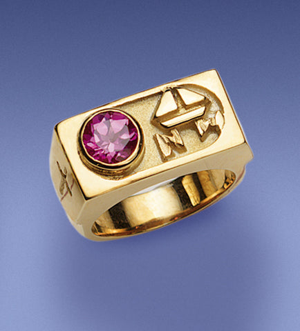 Bishop's Amethyst and 14k Gold Ring - DO4375