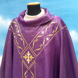Purple Bethania Chasuble with roll collar - SO655P