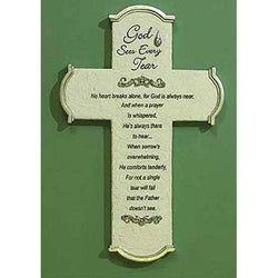 God Sees Every Tear Wall Cross and Gift Card - GE47028