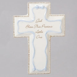 6" Blue God Bless Wall Cross - LI65878