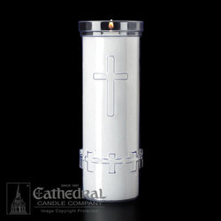 6-Day Crystal Raised Cross Candle - UM792