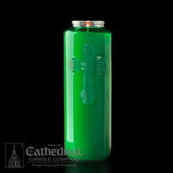 6-Day Green Glass Offering Candles - AF216-47