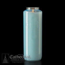 6-Day Light Marian Blue Glass Offering Candles - AF216-56