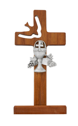 Walnut Holy Spirit Standing Cross - UZ75-62
