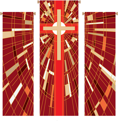 Modern Cross Red 3 Piece Banner Set - WN766-75069