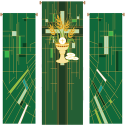 Chalice with Wheat 3 Piece Banner Set - WN766-75159