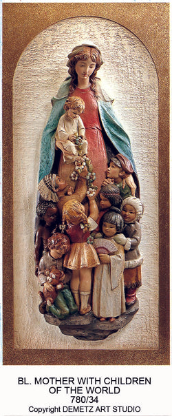 Our Lady with The Children of The World - high relief - HD78034