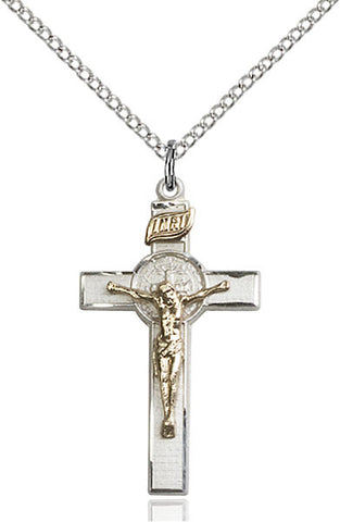 GF/SS St. Benedict Crucifix Medal - FN2625GFSS/18S