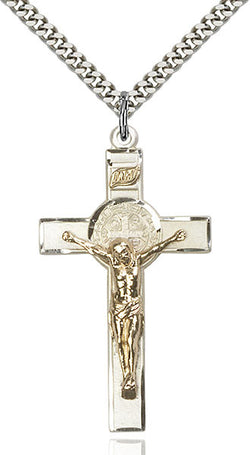 GF/SS St. Benedict Crucifix Medal - FN2645GFSS/24S