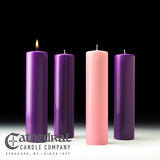 Advent Stearine Pillar Candle Sets - 3 Purple, 1 Rose - 3" Diameter - GG8233