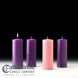 Advent Stearine Pillar Candle Sets - 3 Purple, 1 Rose - 3" Diameter - GG8233