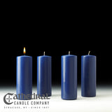 Advent Stearine Pillar Candle Sets - 4 Sarum Blue - 3" Diameter - GG8233