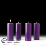 Advent Stearine Pillar Candle Sets - 4 Purple - 3" Diameter - GG8233