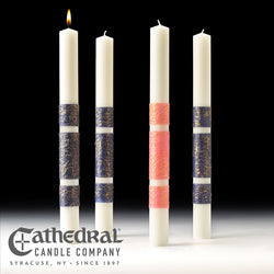 ArtisanWax™ Advent Candles - 3 Sarum Blue, 1 Rose - GG8238