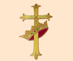 Gold Cross with Crown Applique - MCS837