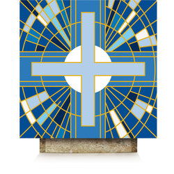 Modern Cross Altar Cover - Blue - WN864-7510