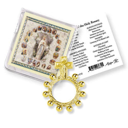 Gold Crucifix Rosary Ring - TA958-07997