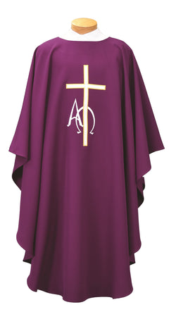 Chasuble has Cross with Alpha & Omega - SL997