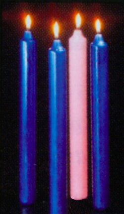 Solid Composition Wax Advent Candles - 3 blue, 1 rose - HE82402/HE82602