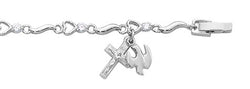 Crucifix and Holy Spirit Charm Bracelet - UZBR415