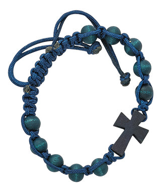 Blue Corded Cross Bracelet - UZBR854C