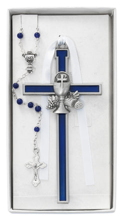 Rosary and Cross Gift Set - Blue - UZCBS5