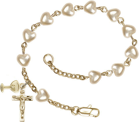 Gold Pearl First Communion Bracelet - FNRB0904CMGW