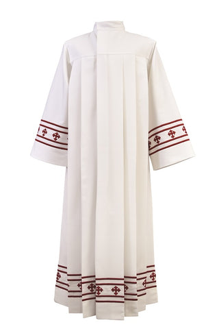 SLGA87R Genesis Collection Red Embroidery Priest Alb