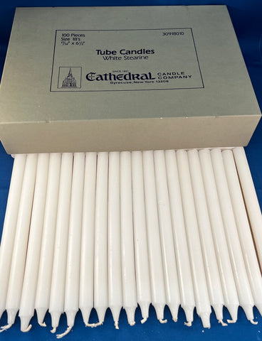 100 Tube Candle Refills (PE) - Stearine - 17/32  x  7"  GG30918010
